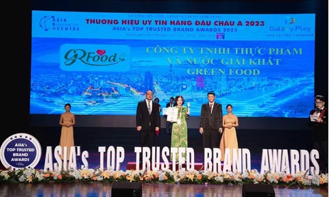 Công ty TNHH thực phẩm và nước giải khát Green Food (GR FOOD) đạt top 10 thương hiệu uy tín hàng đầu Châu Á 2023